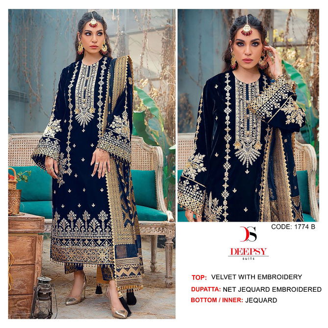 Anaya velvet 1774 By Deepsy Suit Velvet Pakistani Suits